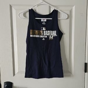 Majestic Navy Brewers Tank Top